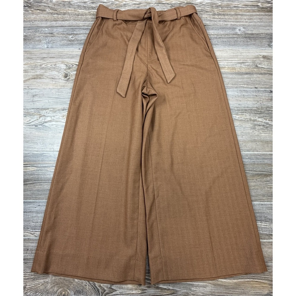 Banana Republic Rowan Brown Wide Leg Crop Pants Size 12 Officecore Careerwear